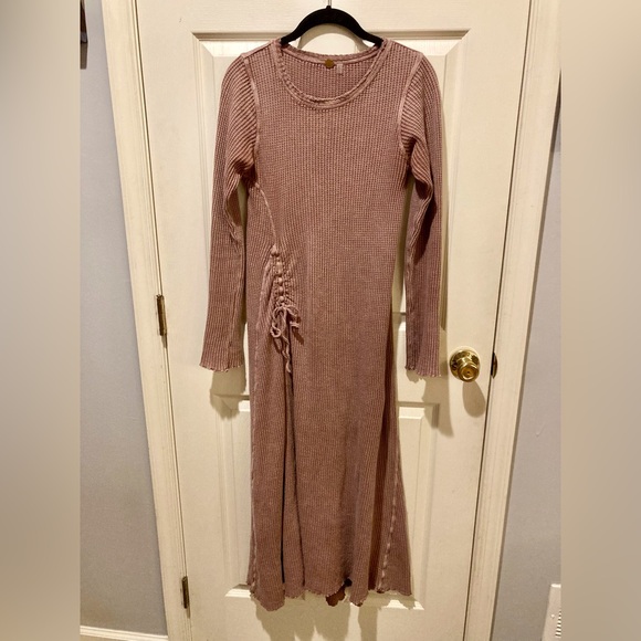 Free People FP One Dusty Rose Natasha Thermal Lounging Dress Relaxed Fit WM Med - Picture 10 of 15